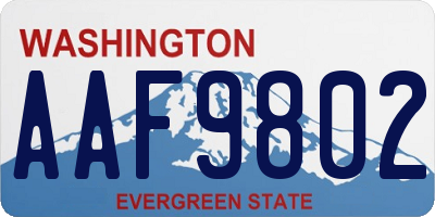 WA license plate AAF9802