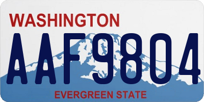 WA license plate AAF9804