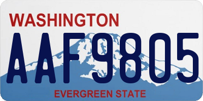 WA license plate AAF9805