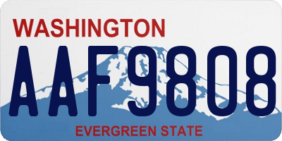 WA license plate AAF9808