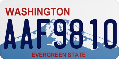 WA license plate AAF9810