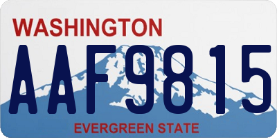 WA license plate AAF9815