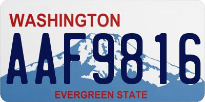 WA license plate AAF9816