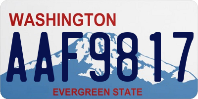 WA license plate AAF9817