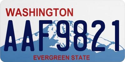 WA license plate AAF9821