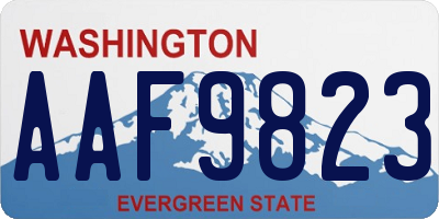 WA license plate AAF9823