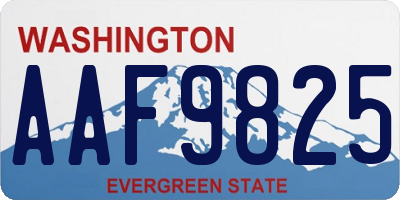 WA license plate AAF9825