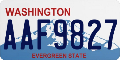 WA license plate AAF9827