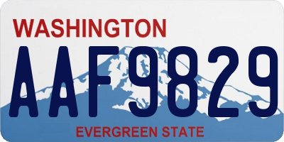 WA license plate AAF9829