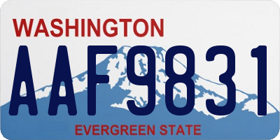 WA license plate AAF9831