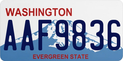 WA license plate AAF9836