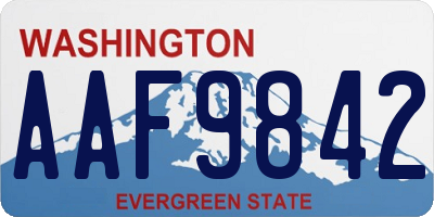 WA license plate AAF9842