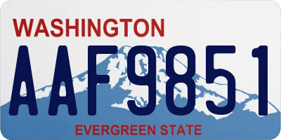 WA license plate AAF9851
