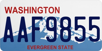WA license plate AAF9855
