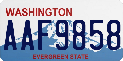 WA license plate AAF9858