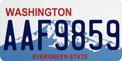 WA license plate AAF9859