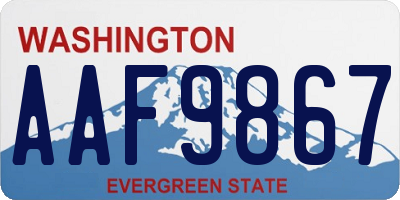 WA license plate AAF9867