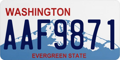 WA license plate AAF9871