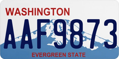 WA license plate AAF9873