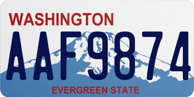 WA license plate AAF9874