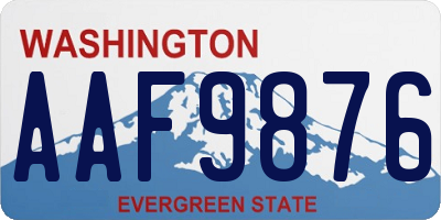 WA license plate AAF9876