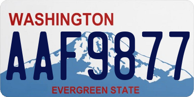 WA license plate AAF9877