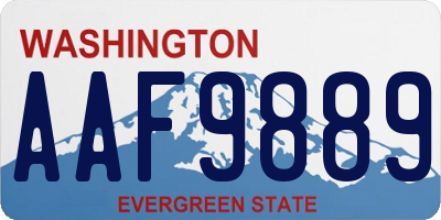 WA license plate AAF9889