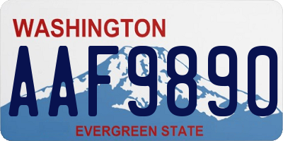 WA license plate AAF9890