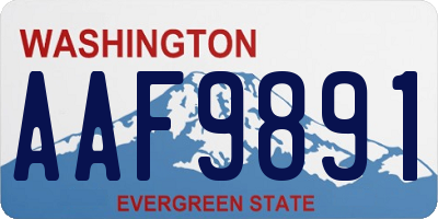 WA license plate AAF9891