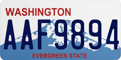 WA license plate AAF9894