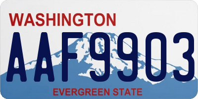 WA license plate AAF9903