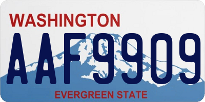 WA license plate AAF9909