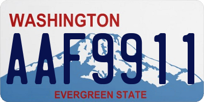 WA license plate AAF9911