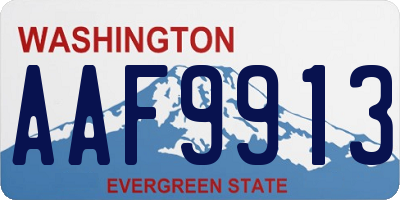 WA license plate AAF9913