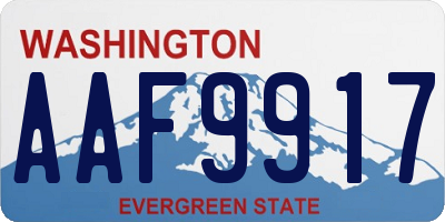 WA license plate AAF9917