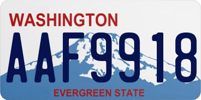 WA license plate AAF9918