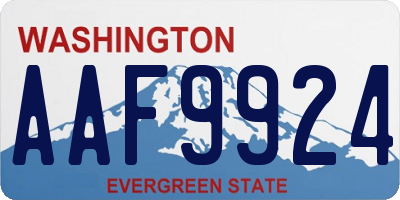 WA license plate AAF9924