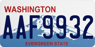 WA license plate AAF9932