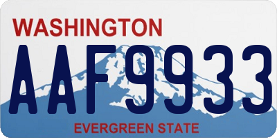 WA license plate AAF9933
