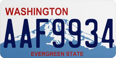 WA license plate AAF9934