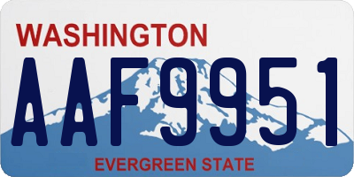 WA license plate AAF9951