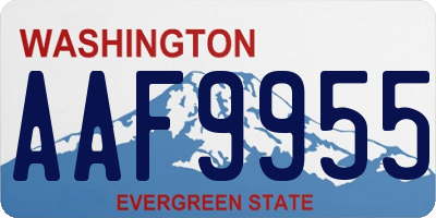 WA license plate AAF9955