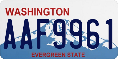 WA license plate AAF9961