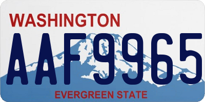 WA license plate AAF9965