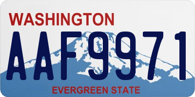 WA license plate AAF9971
