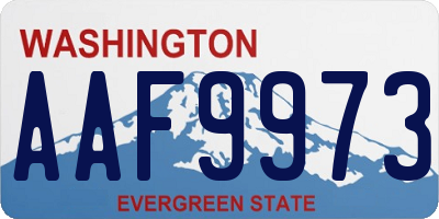 WA license plate AAF9973