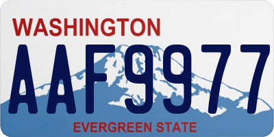 WA license plate AAF9977