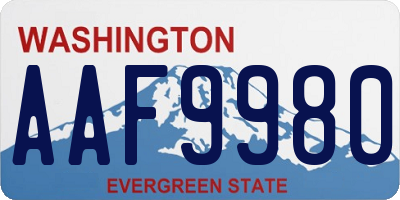 WA license plate AAF9980