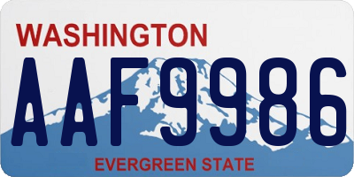 WA license plate AAF9986