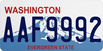 WA license plate AAF9992